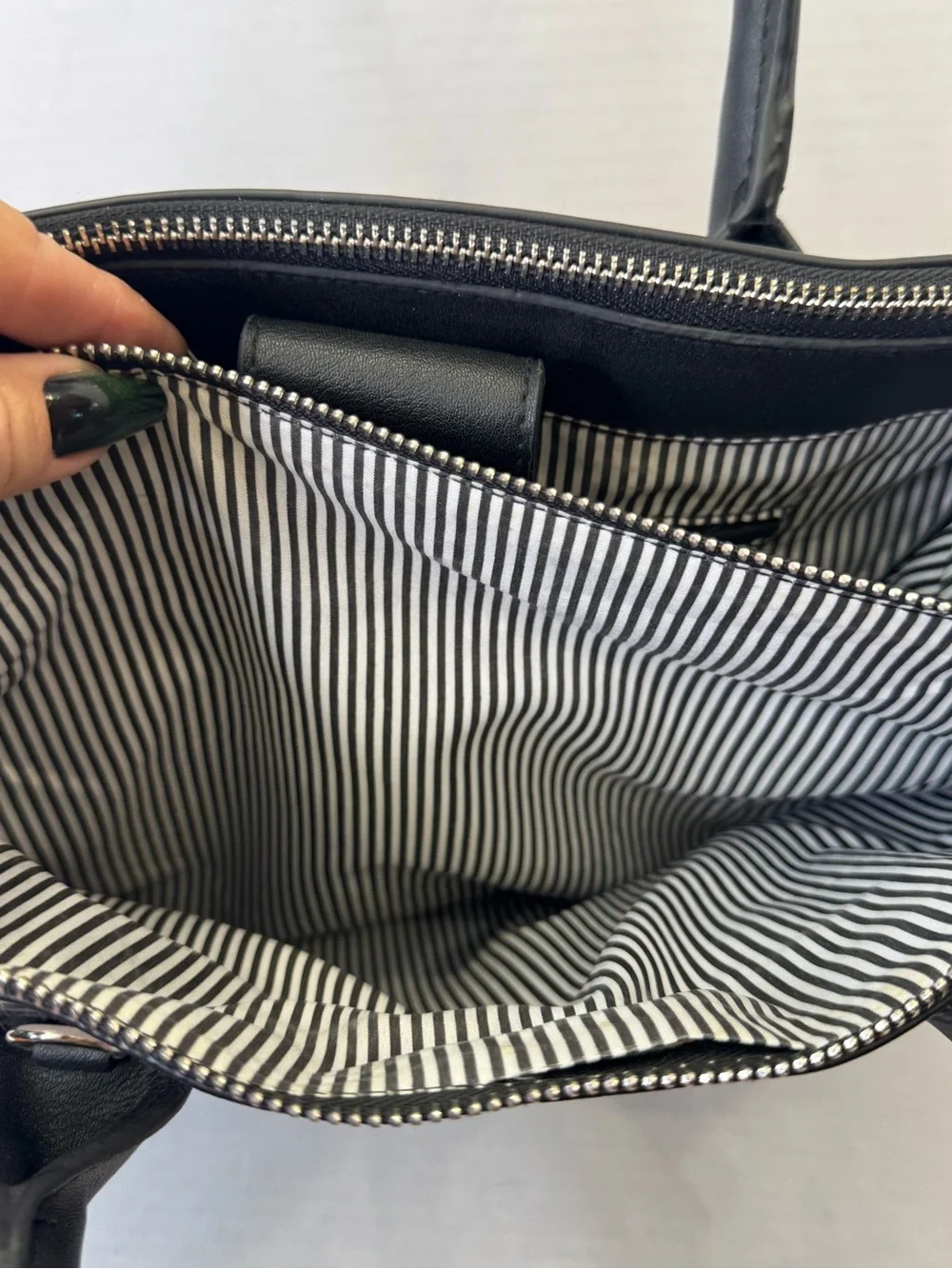 Christian Siriano Black and White Two-Tone Satchel